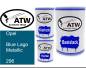 Preview: Opel, Blue Lago Metallic, 296: 500ml Lackdose + 500ml Klarlack + 250ml Härter - Set, von ATW Autoteile West.